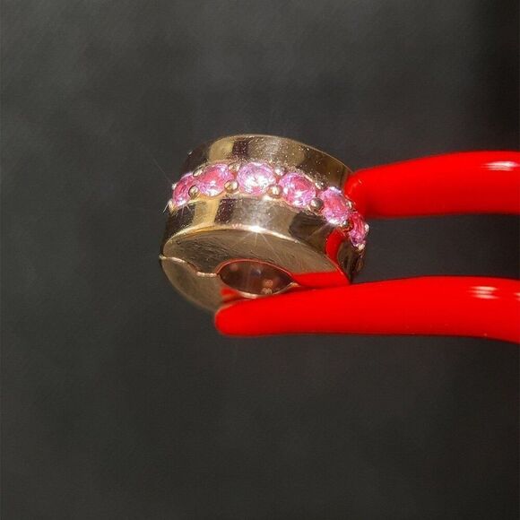 Pandora Rose Gold Pink Cz Clip Charm - Picture 3 of 5